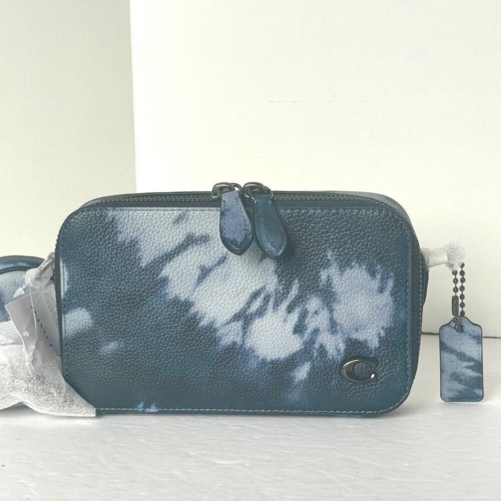 Coach Charter Tie Dye Slim Crossbody Blue Leather Sling Bag CU208 - Picture 2 of 12